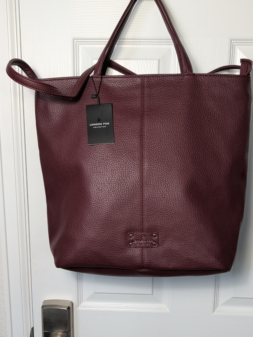London Fog Deep Wine Pebbled Tote